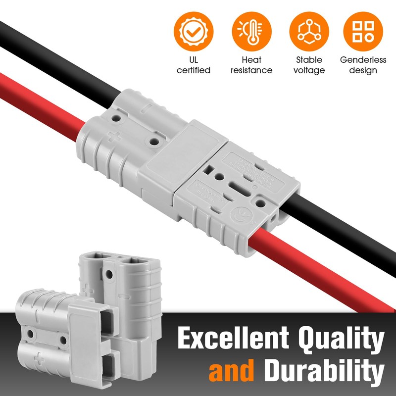 micrl 10 Pcs 8 Gauge 50 Amp Battery Quick Connect/Disconnect,