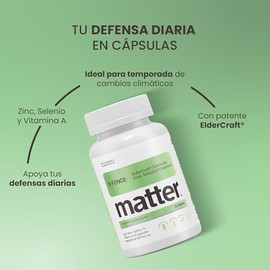 Matter D-Fence Suplementos, ElderCraft®, Equinácea, Zinc TRAACS®, Selenio Albion® y Vitamina A, Apoyo a la Protección Celular, Bienestar Estacional y 