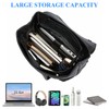 Amexo Backpack for Men Women PU Leather Daypack Black Extra