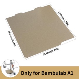 Imdinnogo 3D Printer Platform Bambu Lab A1 Mini PEI Powder Coating Stainless Steel Plate 184 x 184 mm Gold: Dual Texture PEI Spring Steel Plate Strong Adhesion and Easy Prints Release BCZAMD