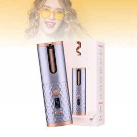 Calmind Rizador de cabello inalámbrico portátil - Temporizador 6 Temperaturas, Crea rizos perfectos, 60 minutos us, Wireless Curler Apagado Automatico