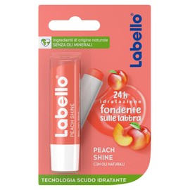 Labello Peach Shine Lip Balm 4.8 g, Colourful Lip Balm with Peach Flavour, Moisturising Lip Balm 24H with Shea Butter and Natural Ingredients, with Colour Pigments