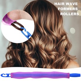 MSIHEY 30 Stück Lockenstäbe für langes Haar ohne Haarschädigung + 4 High Top Haarspangen + 1 Beauty-Kamm + 2 Styling-Haken, Spiral-Lockenwickler-Styling-Set ohne Hitze und ohne Haarschädigung