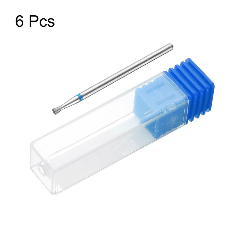 sourcing map 6pcs 120-140 Grits Diamond Grinding Bit 2mm Inverted
