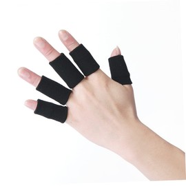 OHPHCALL 10 Pack Nylon Sports Finger Sleeves Thumb Braces for Relief Elastic Compression Gloves for Gaming Exercise