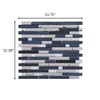 Silver Stainless Steel and Glass Diamond Mosaic Tile Black Silver