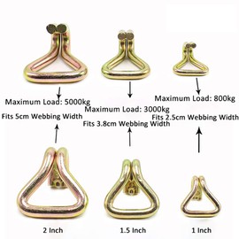 Heavy Duty Ratchet Hook 25mm x 800kg Double J Hook Ratchet Strap Hook Replacement for Tie Down Straps, Trailer Straps and Webbing Straps Pack of 4
