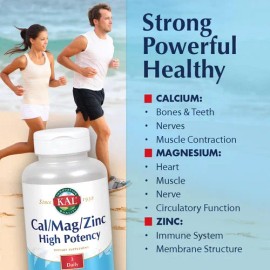 Kal Calcio 1000mg Magnesio 400mg Zinc 15mg Apoyo Salud 250ct
