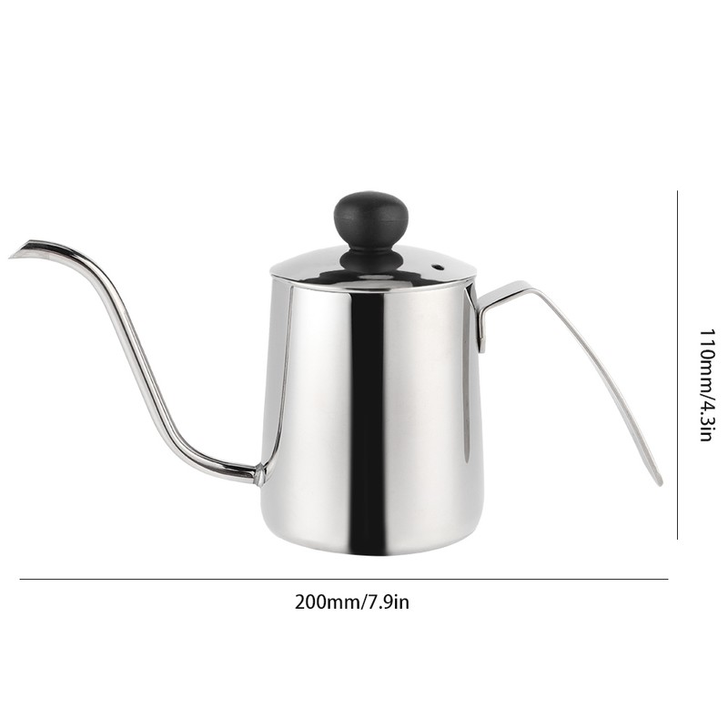 250ml Stainless Steel Coffee Pot Long Spout Kettle with Handle