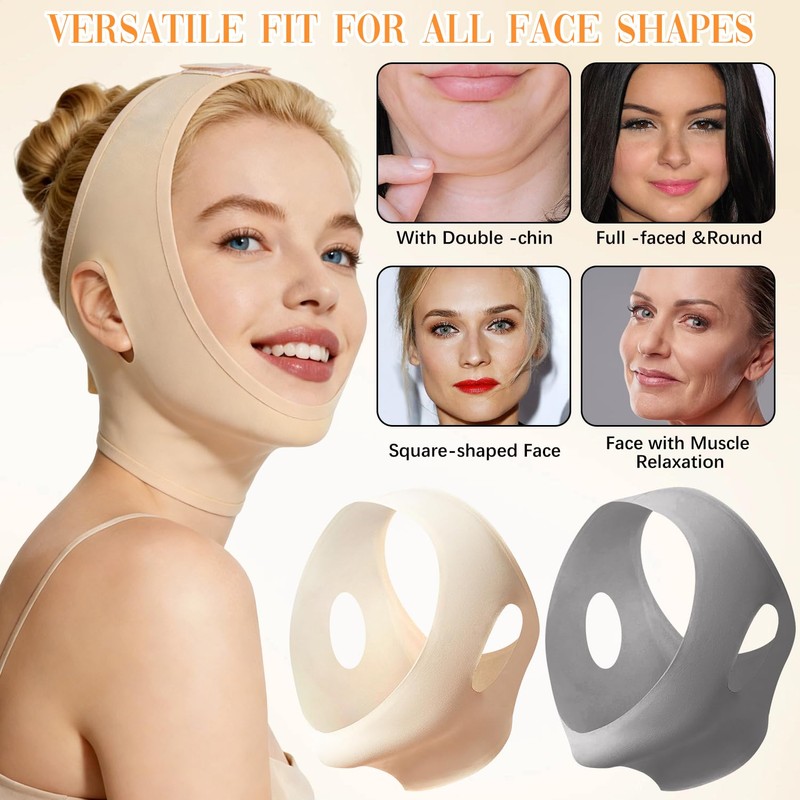 Collagen Face Sculpt Wrap, Skin-Friendly and Breathable, Reusable Face Mask