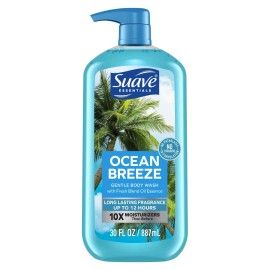 Suave Essentials Gentle Body Wash, Ocean Breeze, 30 oz