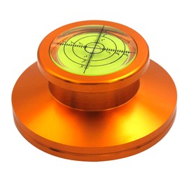 Tenlysound Record Weight Disc Stabilizer Turntable Level Speed Measure Strobe Scale Record Puck Aluminum LP Weight Clamp with Bubble Level for Vinyl Record Player Phonograph (Gold)