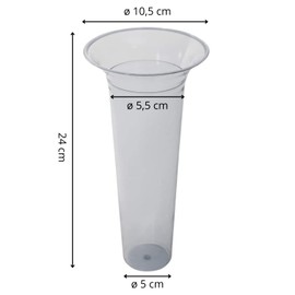 Plastia Floor Vase Insert for Flower Vases 24 x 10.5 cm (Pack of 2) - Insert for Floor Vases Made of Plastic - Vase Insert for Grave Vase