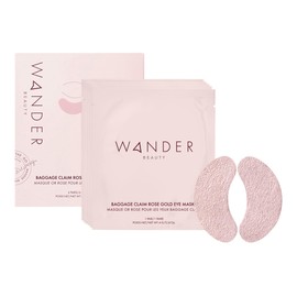 Wander Beauty Baggage Claim - Rose Gold Foil Under Eye Patches For Dark Circles and Puffiness - Under Eye Mask Depuffs & Firms - Brightening Eye Mask for Under Eye Bags (6 Pairs)
