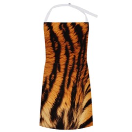 NWTRJ Tiger Striped Pattern Apron for Women Men Adjustable Kitchen Chef Apron with Pockets Waterproof Bib Apron for Cooking Baking Painting Gardening Grooming