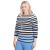 Alfred Dunner Textured Strip Light Sweater (US, Alpha, Medium, Regular,