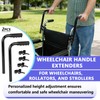 2PCS Wheelchair Handle Extenders for Wheelchair, Rallator & Stroller