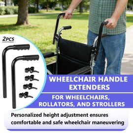 2PCS Wheelchair Handle Extenders for Wheelchair, Rallator & Stroller