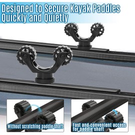 Atader Kayak Paddle Holder, Kayak Accessories Track Mount for Kayak Paddles, Kayak Fishing Accessories - Kayak Oar Holder Track Mount for Fast and Quiet Holding Standard Kayak Paddle, 2 Pack, Black