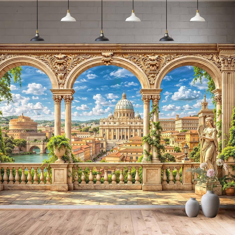 7X5Ft Greece Backdrop for Photoshoot Party Decorations, Ancient Greek Greece