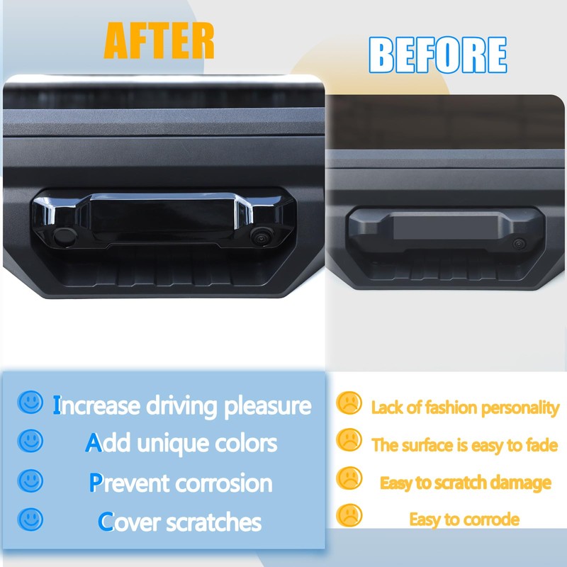 LLKUANG ABS Car Tailgate Handle Decorative Cover Fit for Toyota