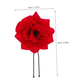 PACKOVE 4Pcs Retro Rose Flower Hairpins Chic Decorative Hair Accessories for Women for Weddings and Special Occasions Premium Cloth Red Rose Design