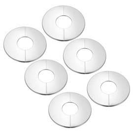 PATIKIL Wall Split Flange 2.5" (63mm),6 Pcs Stainless Steel Round Self-Adhesive Escutcheon Plate Plumbing Wall Cover for Kitchen Bathroom Arm Pipe Faucet Decoration, Silver
