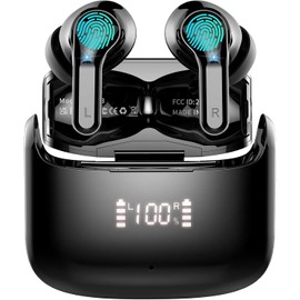 Auriculares inalámbricos, 2026 Bluetooth 5.4 nuevos auriculares estéreo de 40 H Bass Auriculares intrauditivos ENC con cancelación de ruido con 4