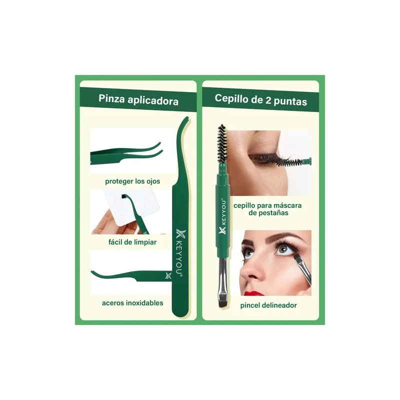 Extensiones De Pestañas Kit 144pcs Mixta Gruesa Y Natural