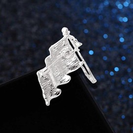 1-4Pcs Independence Day Badge Pins Brooch for Men Women 4th of July White Blue Red USA American Flag Lapel Pins American Star Pins Patriotic Brooch Jewelry (American Flag-Silver)