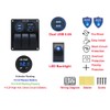 3 Gang Rocker Switch Panel Aluminum DC 12V 24V ON