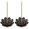 2 PCS Lotus Incense Holder, Double Layer Red Copper Incense
