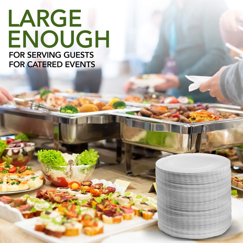 Stock Your Home 9-Inch Paper Plates Uncoated, Everyday Disposable Plates