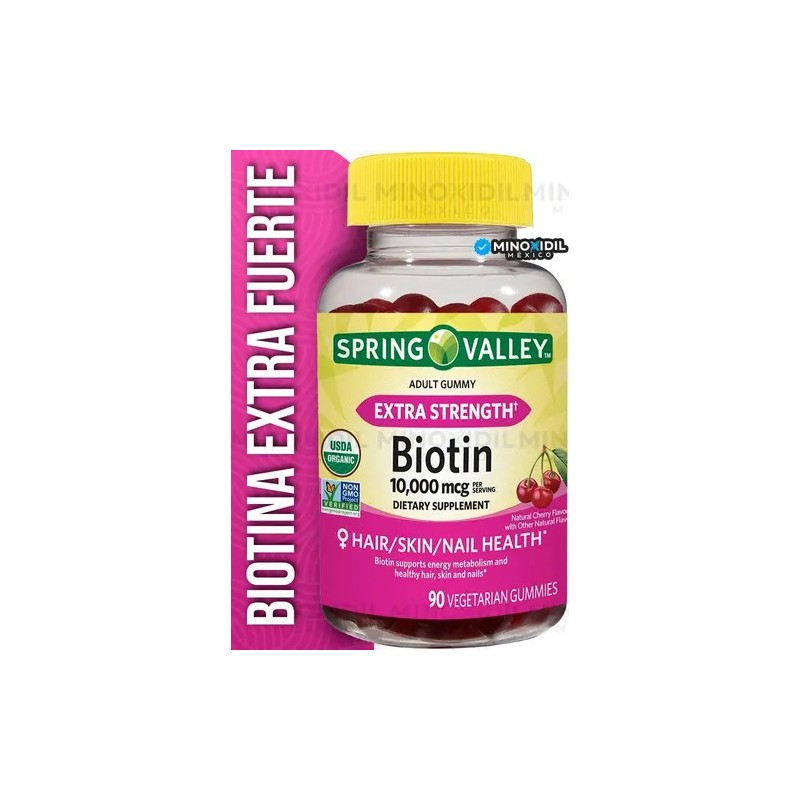 Biotina 10000 Mcg Extra Fuerza Super Premium 90 Gomitas Sabor