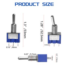 WMYCONGCONG 10 PCS SPDT Micro Toggle Switch AC 125V 6A On/Off/On 3 Position 3 Pins Miniature Toggle Switch with Cap