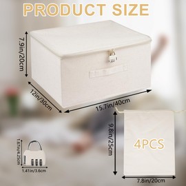 Lockable Adult Toy Bag,15.8 x 11.8 x 7.9 In Storage Organizer Toy Bag with 4 Drawstring Bags,Storage Bins Case with Zipper for Adult Toys Lock Box for Women and Men Clothes Container