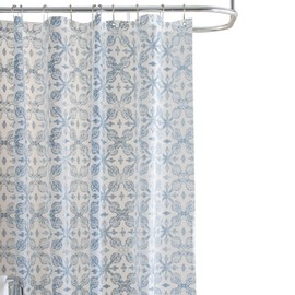 Bath Bliss Material, Eco-Friendly, 4G Design PEVA Shower Curtain, 70"x 72", Lisbon Blue