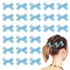 24 Pieces Mini Bowknot Hair Clips for Women Girls, Small