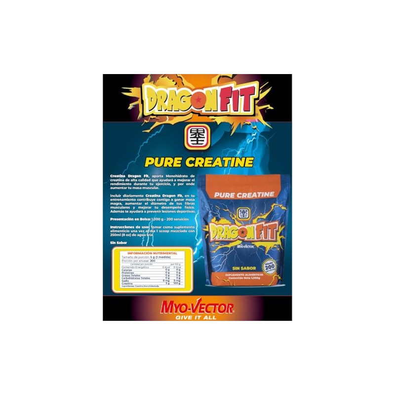 Myo Vector | Creatina Monohidratada | Sin sabor | Suplemento