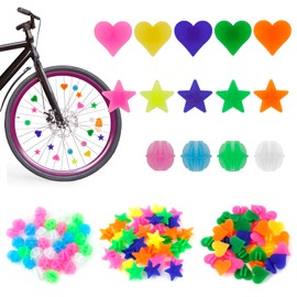 Pack of 210 Colourful Bicycle Spokes Bicycle Accessories Children, Bicycle Spoke Beads Children's Bicycle Reflective Spoke Clicker, Bicycle Spoke Decorations for Girls and Boys Spoke Beads
