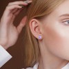 Weviway Sterling Silver Amethyst Star Stud Earrings, Purple Crystal, February