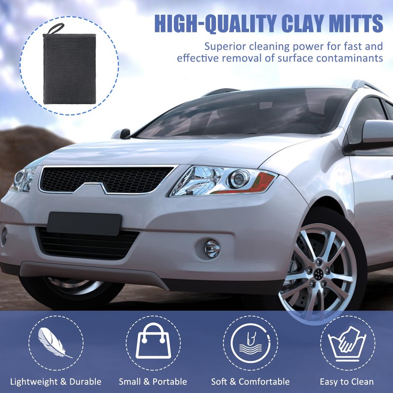 Windspeed 2Pack Clay Mitt, Microfiber Clay Bar Towel for Car