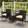 Tangkula 3 Pieces Patio Rattan Furniture Set, Outdoor Conversation Set