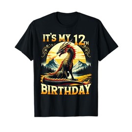 It's My 12th Birthday Dragon 12 Birthday 12 Year Old Boy T-Shirt