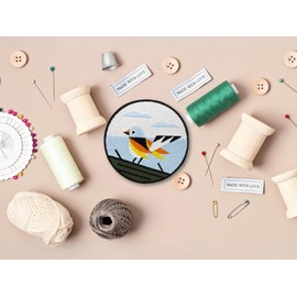Finally Home Iron-On Patch – Geometric Bird | Nature Sew-On Patch, Birds Iron-On Patch, Feather Patches for Sewing, Colourful Animal Iron-On Patches, Origami Iron-On Patch, Round Bird Patches