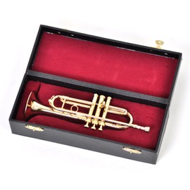 Sunrise Sound House Miniature Musical Instrument Trumpet 1/4 Gold