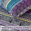 WONGS BEDDING Boho Quilt Set Full Size, Purple Bohemian 3