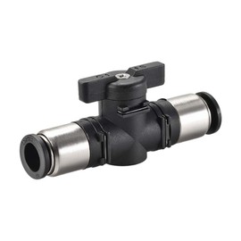 sourcing map Pneumatic Ball Valve, Push to Connect Shut off Valve, 10mm Inner Diameter, for Air Flow Control, Plastic Zinc Alloy Black