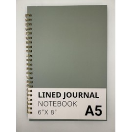 YDMADE Horizontal Line Spiral Notebook, Hardcover Notebook for Work, Journal for Women and Men, 120 Pages A5 (6 “x8”) (Green)