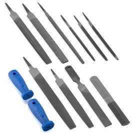 PITTSBURGH 12 Piece Heavy Duty File and Rasp Set with PVC Handle Plastic Metal Shaping